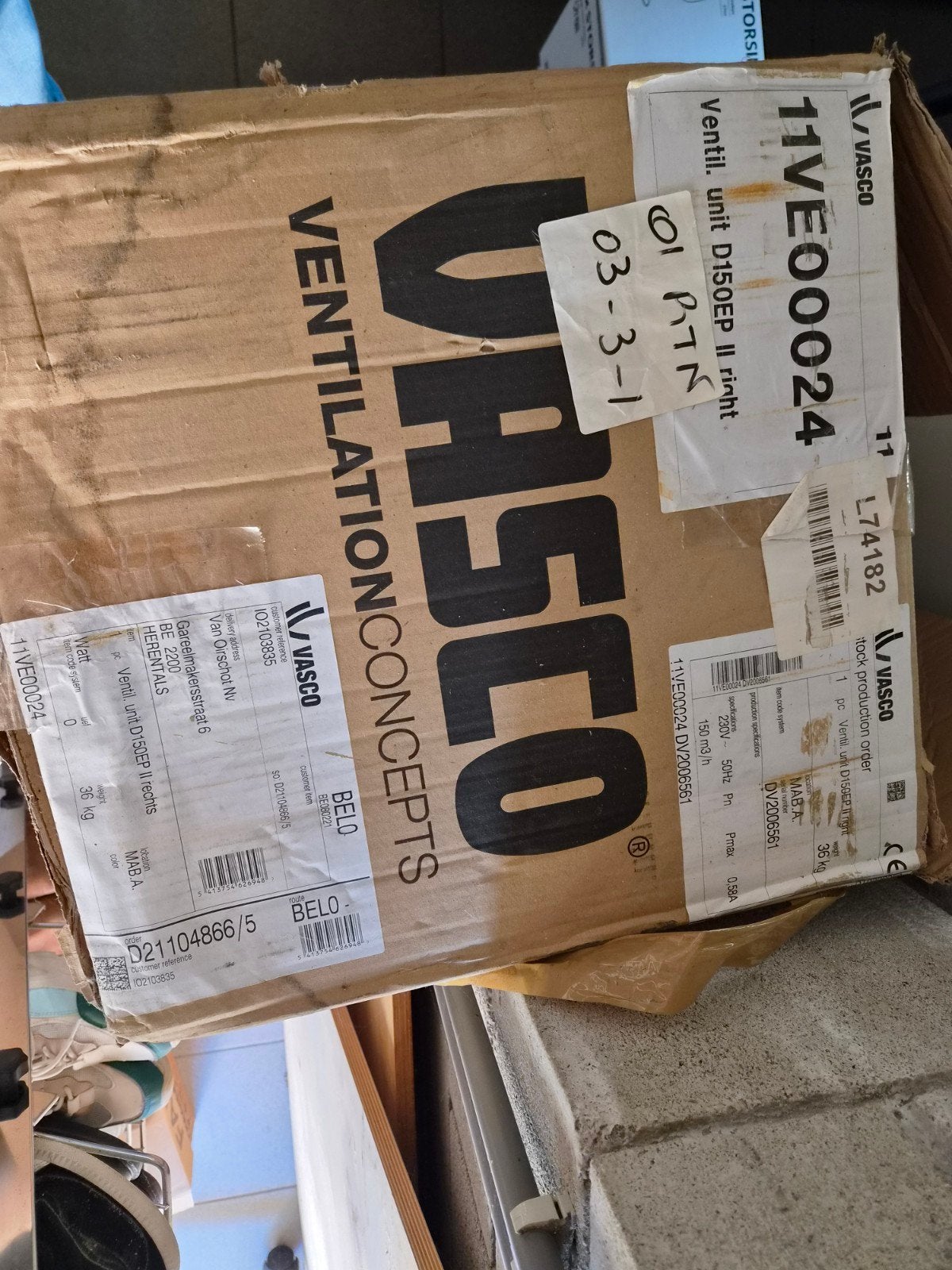 Vasco D150EP II WTW-unit rechts – nieuw/ongebruikt in doos, Ophalen