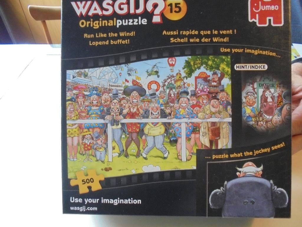 Puzzel  WASGIJ? nr 15          500 stukjes   "Lopend buffet", Ophalen of Verzenden, 500 t/m 1500 stukjes, Zo goed als nieuw, Legpuzzel
