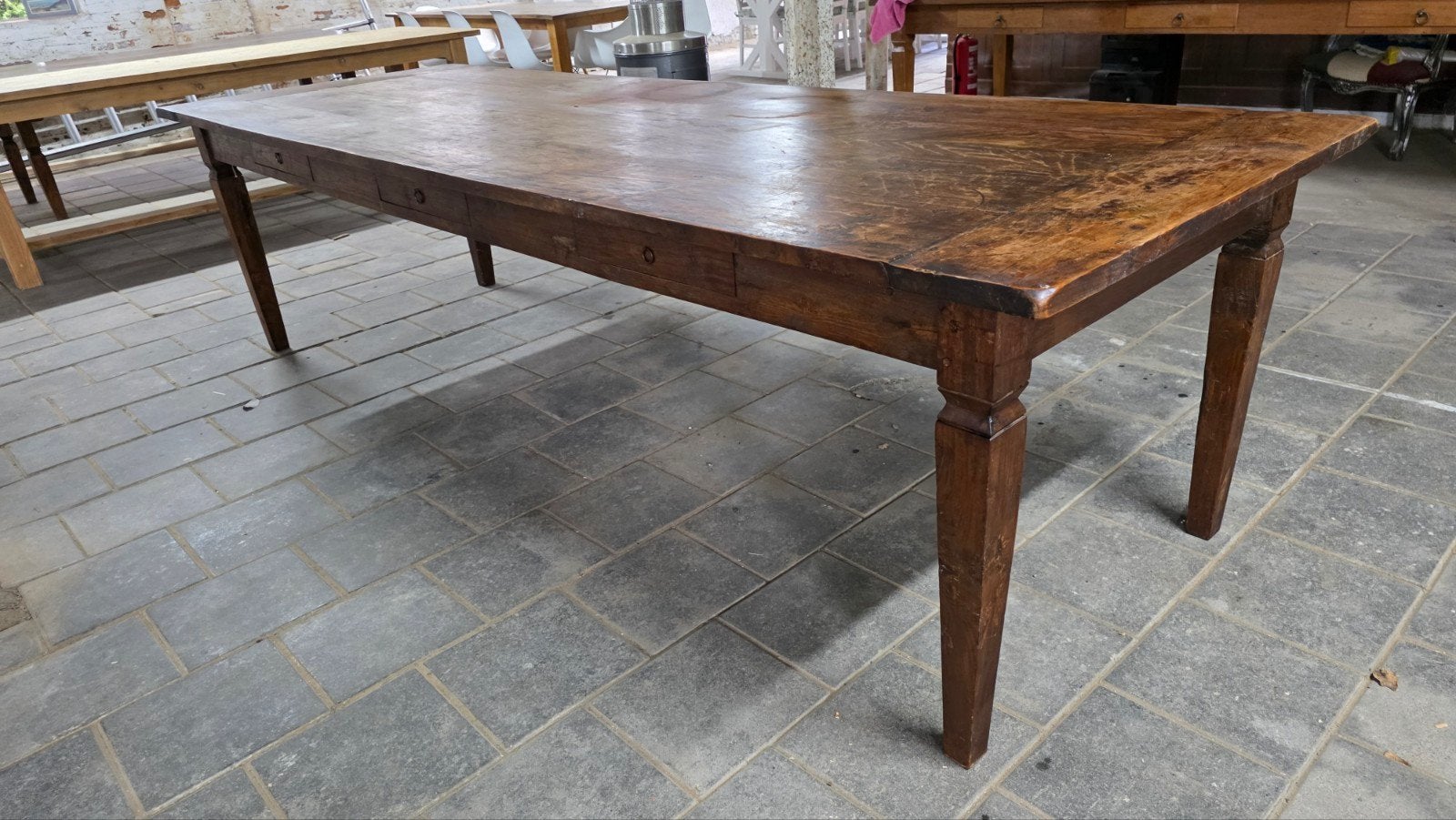 3 meter lange boerentafel authentiek met karakter, Maison & Meubles, Tables | Tables à manger, Utilisé, Enlèvement ou Envoi