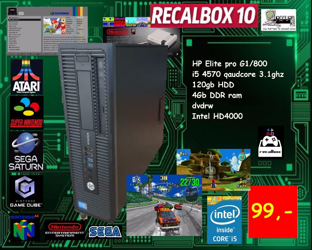 HP Elite pro G1/800 i5 4570/4gb/120gb + Recalbox10 arcade, Enlèvement