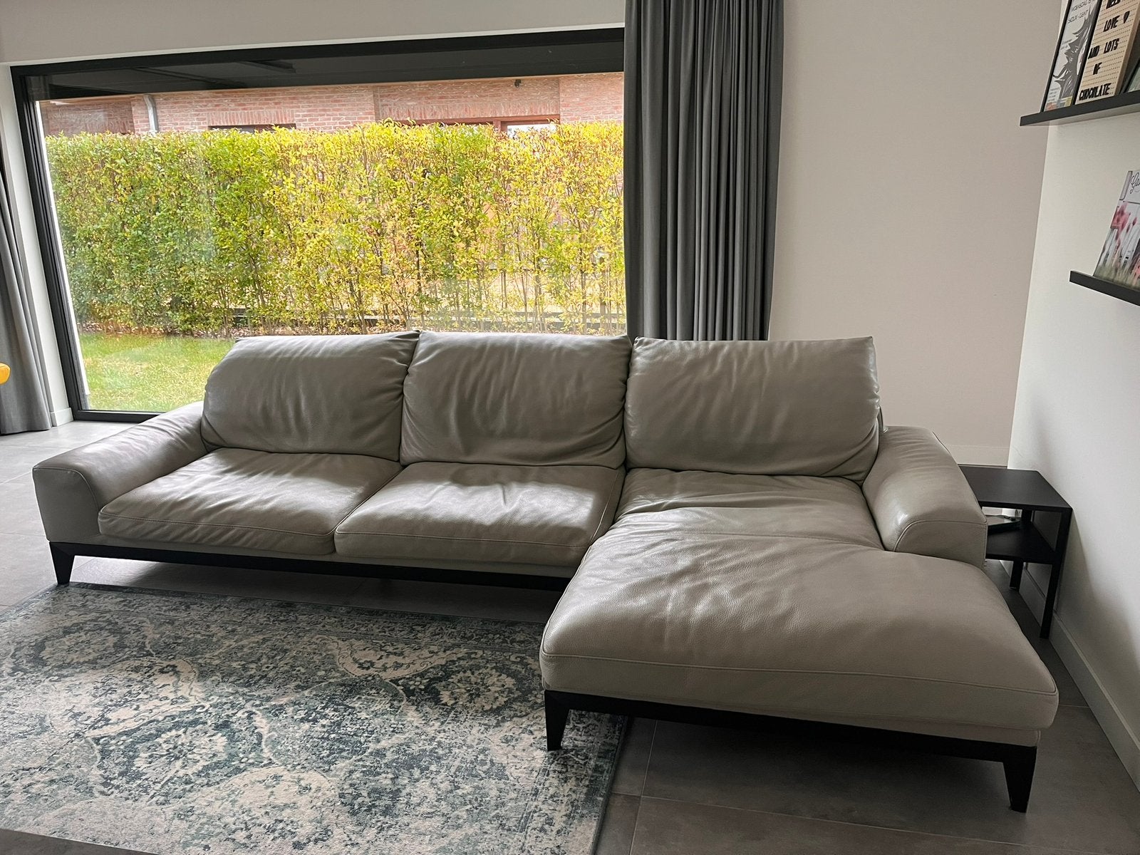 Moderne lederen hoekzetel, Huis en Inrichting, Ophalen, Gebruikt, Leer, Modern