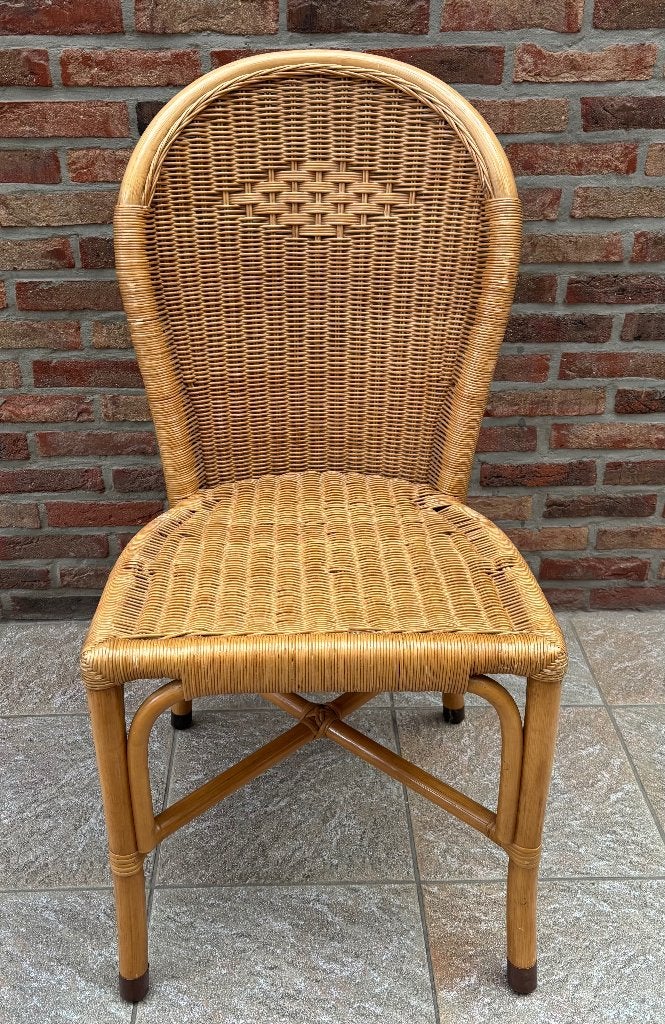 Rieten stoelen, Huis en Inrichting, Stoelen, Ophalen, Overige kleuren, Riet of Rotan, Zo goed als nieuw