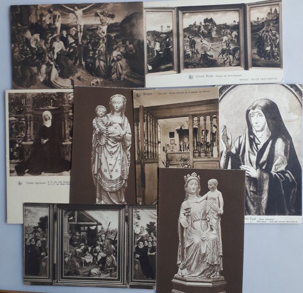 8 Oude Postkaarten BRUGGE : Musea Ref.E159, Verzamelen, Postkaarten | België, Ophalen of Verzenden, 1920 tot 1940, Ongelopen, West-Vlaanderen