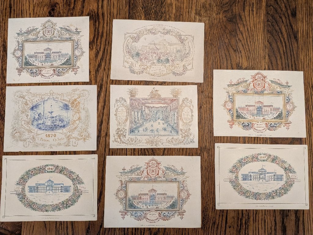 Porseleinkaarten, visitekaarten, Gent, 19de eeuw, Antiek en Kunst, Ophalen of Verzenden