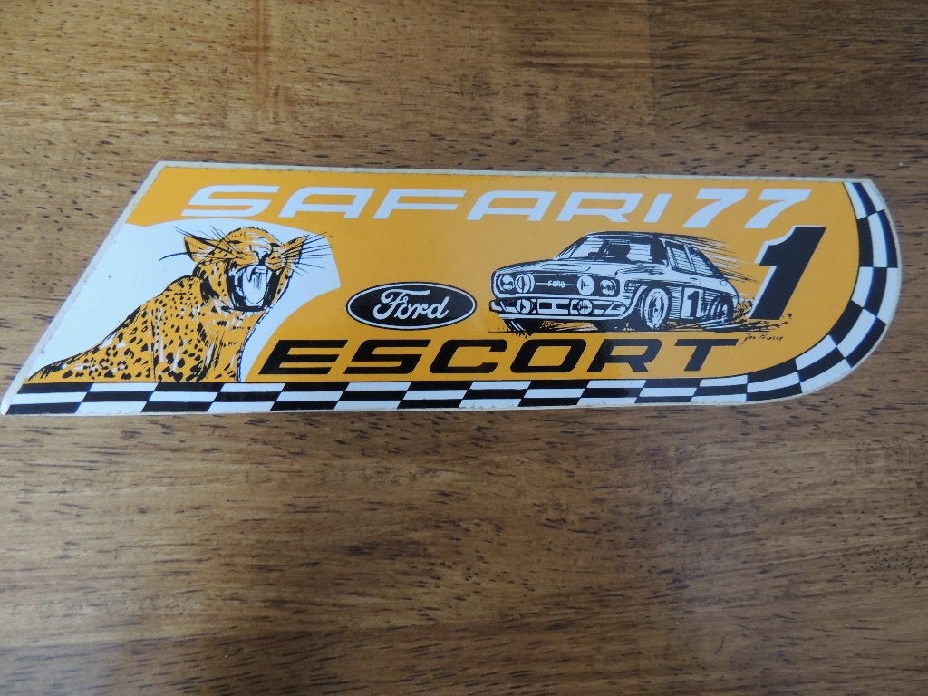 Ford Escort Safari 1977 sticker, Verzamelen, Verzenden, Zo goed als nieuw, Auto of Motor