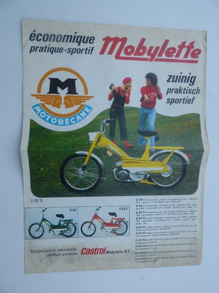 BROCHURE MOBYLETTE MOTOBECANE GAMMA 1973, Vélos & Vélomoteurs, Enlèvement ou Envoi, Utilisé
