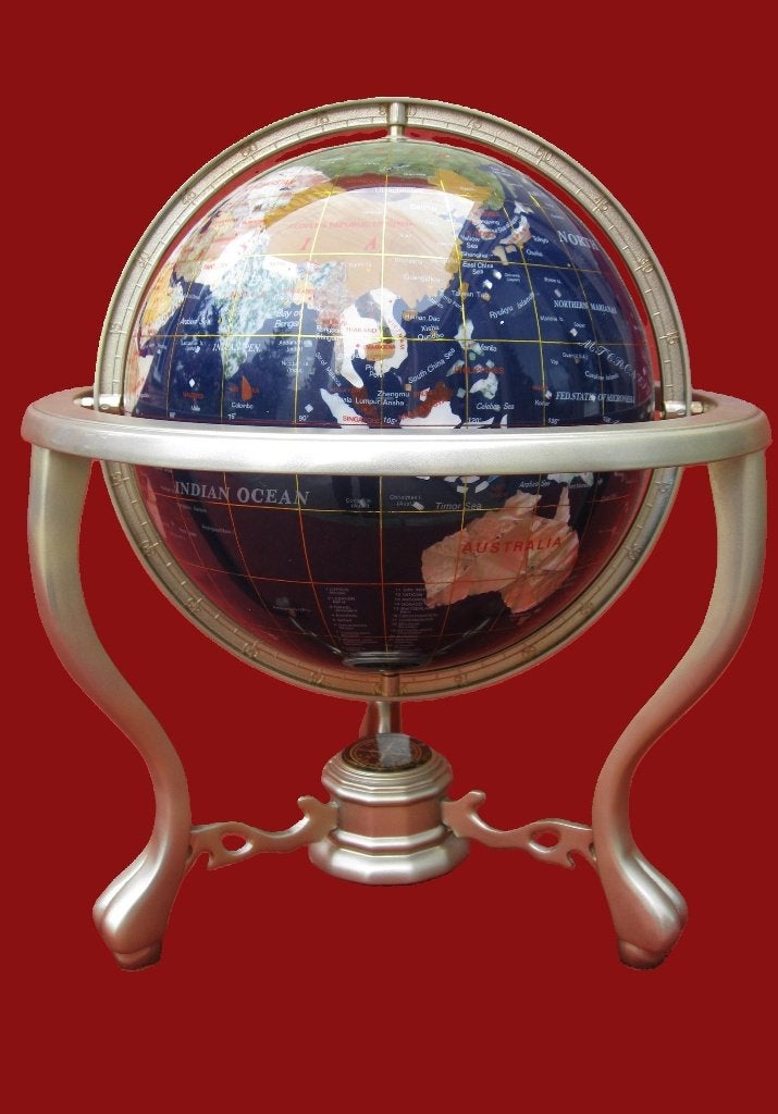 Prachtige wereldbol in half-edelsteen, Ophalen, Beeld