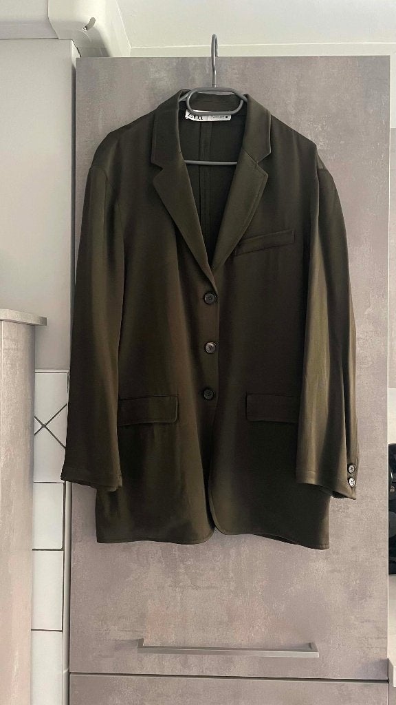 BLAZERJACK NIEUW ZARA GROEN ELEGANT S, Kostuum of Pak, Nieuw, Ophalen of Verzenden, Zara,