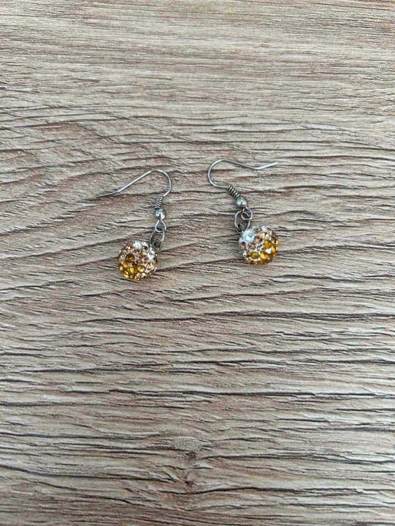 Boucle d’oreille Shamballa jaune, Bijoux, Sacs & Beauté, Boucles d'oreilles, Enlèvement, Comme neuf, Jaune, Pendantes