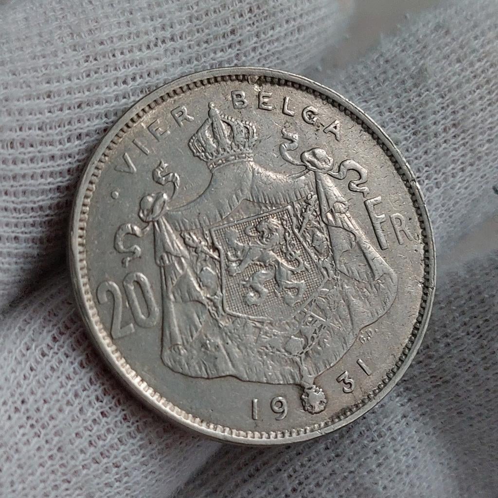 Piece de monnaie / Belgique / 20 Francs / 1931 VL / Pos A, Enlèvement ou Envoi, Monnaie en vrac
