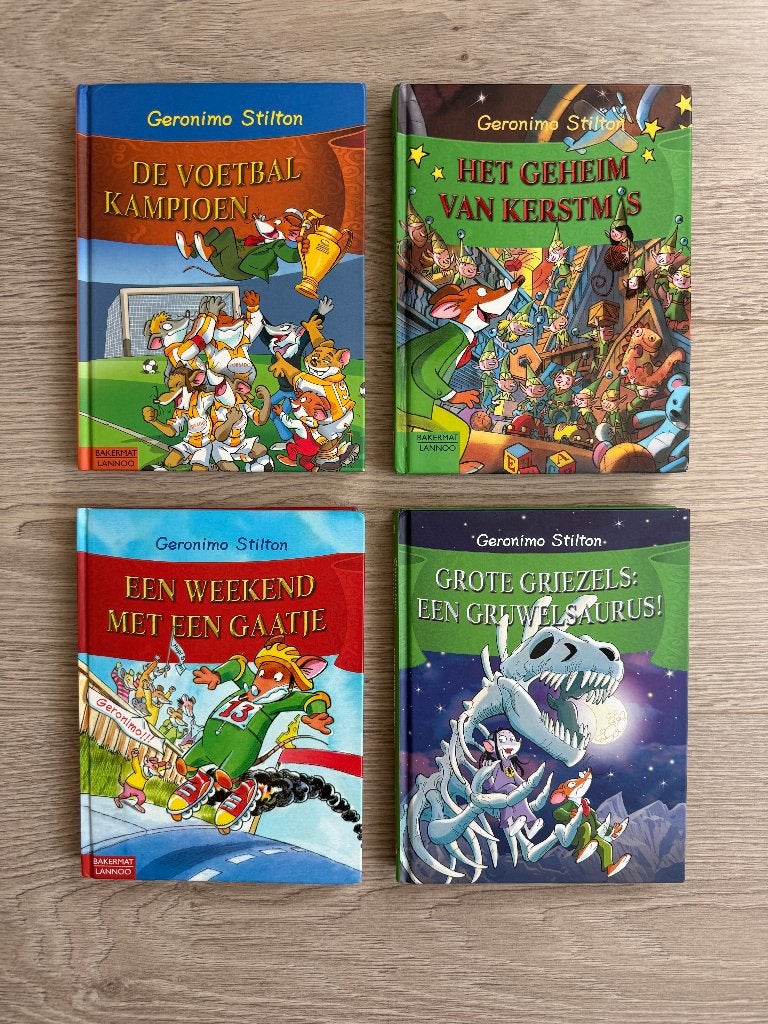 Geronimo Stilton nrs 18 - 23 - 32 - 58, Boeken, Ophalen, Zo goed als nieuw, Geronimo Stilton, Fictie