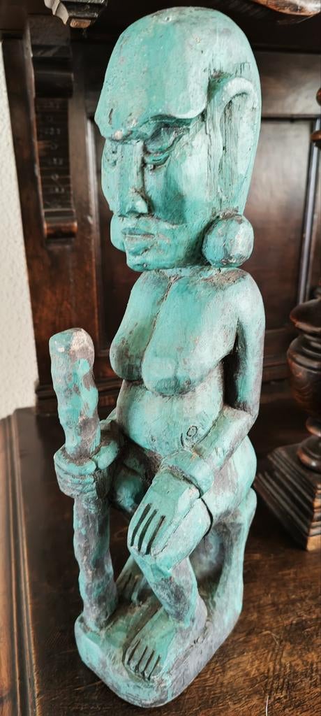 Houten Maya Azteken tribal art beeld, Ophalen of Verzenden