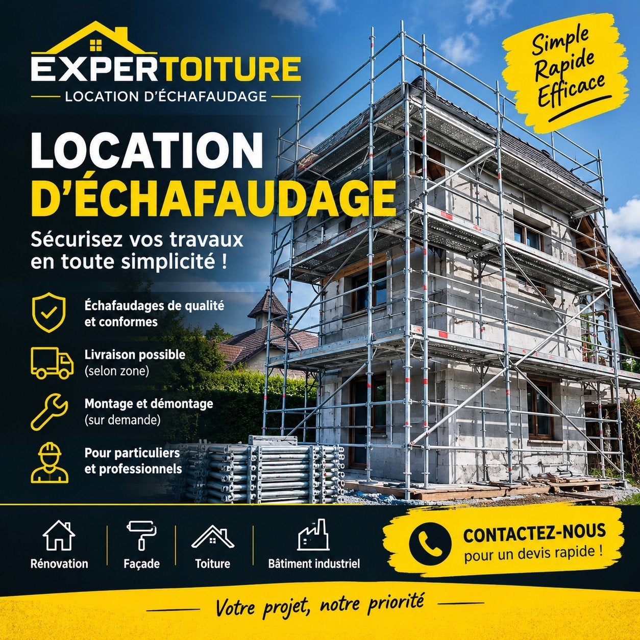 Location échafaudage Bruxelles & Belgique | Livraison + Mont, Bricolage & Construction, Enlèvement