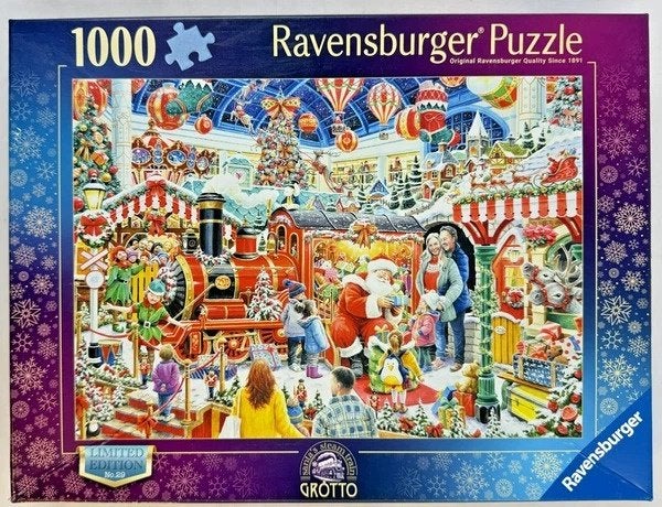 Puzzle Grotto 1000 du train à vapeur du Père Noël de Ravensb, Envoi, 500 à 1500 pièces, Comme neuf, Puzzle