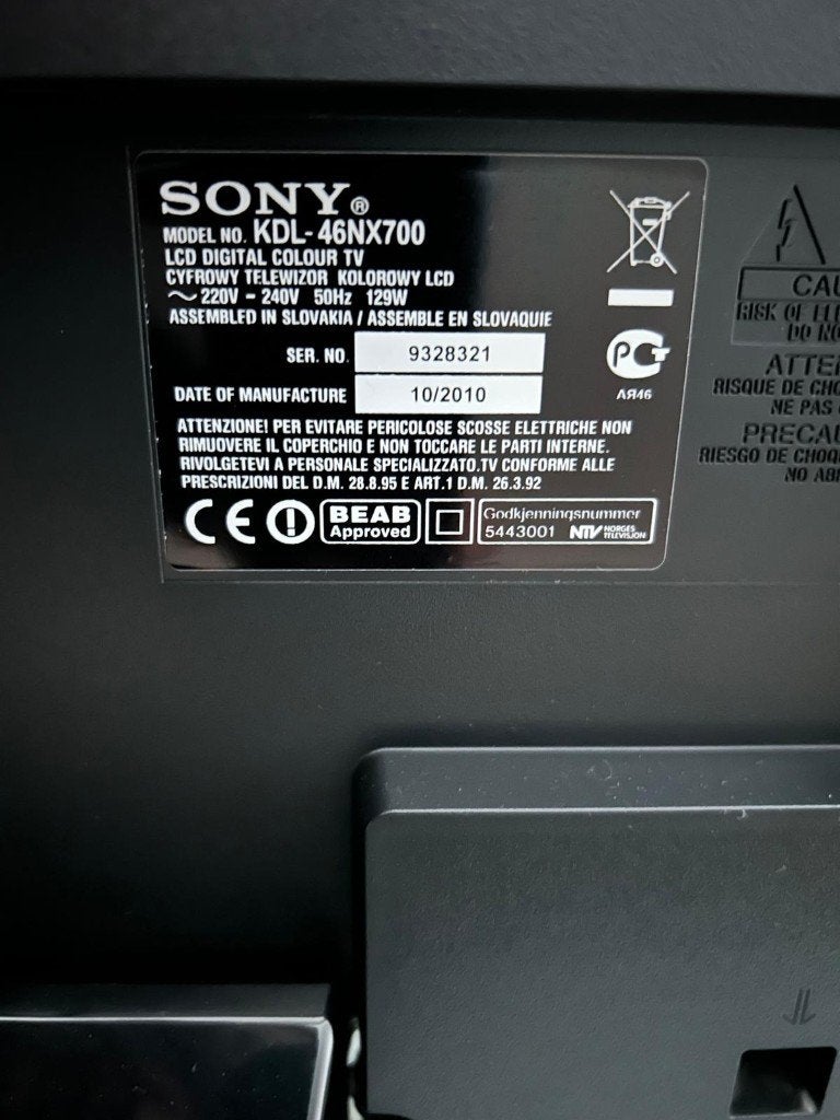 Sony Bravia KDL-46NX700, TV, Hi-fi & Vidéo, LCD, Enlèvement, Sony, Full HD (1080p)