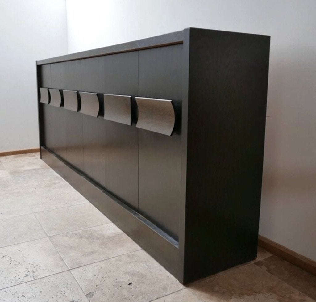 Belgische Brutalistische Design Dressoir – Jaren 70, 25 à 50 cm, 200 cm ou plus, Enlèvement, Utilisé