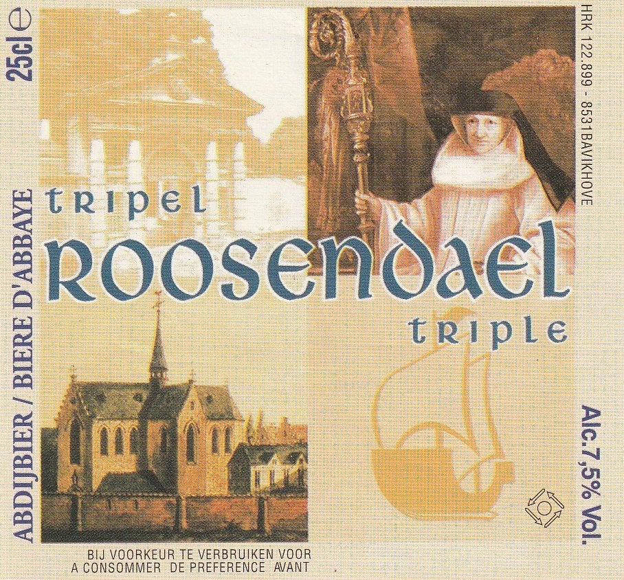 bieretiket België Bavik : Tripel Roosendael, Verzamelen, Verzenden, Gebruikt, Overige typen, Overige merken