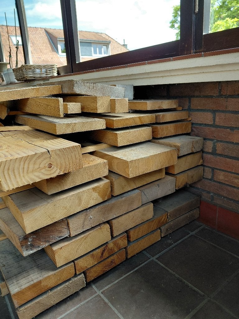 eiken hout, Doe-het-zelf en Bouw, Hout en Planken, Ophalen, 25 tot 50 mm, Eiken, Nieuw