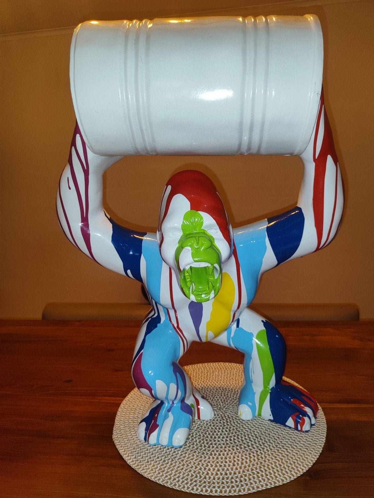 Kleurrijke gorilla pop art, Huis en Inrichting, Ophalen of Verzenden, Zo goed als nieuw, Handgemaakt