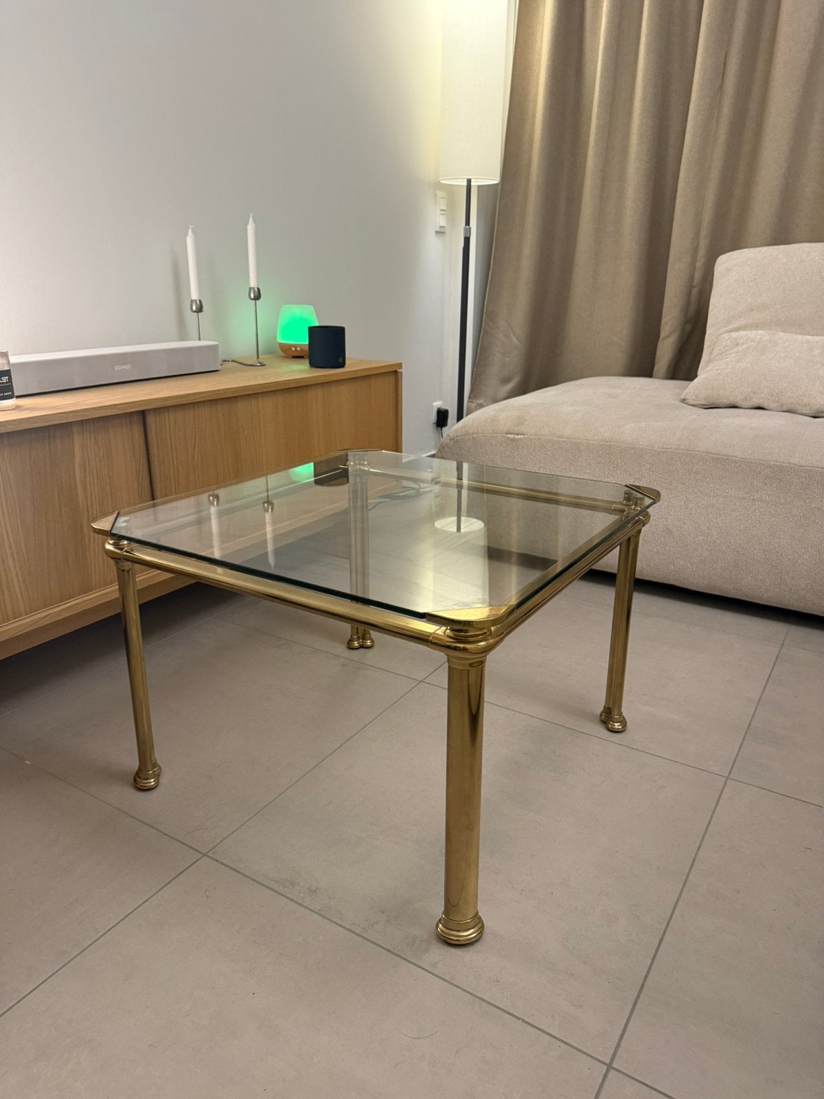 Table basse vintage, Maison & Meubles, Vintage, 50 à 100 cm, Comme neuf, Verre