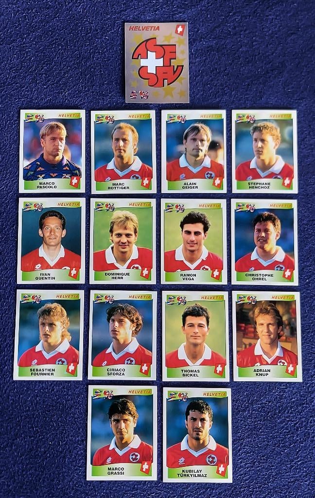 15 versch. Panini stickers voetbal ' Euro 1996 - Zwitserland, Enlèvement ou Envoi, Neuf, Plusieurs autocollants