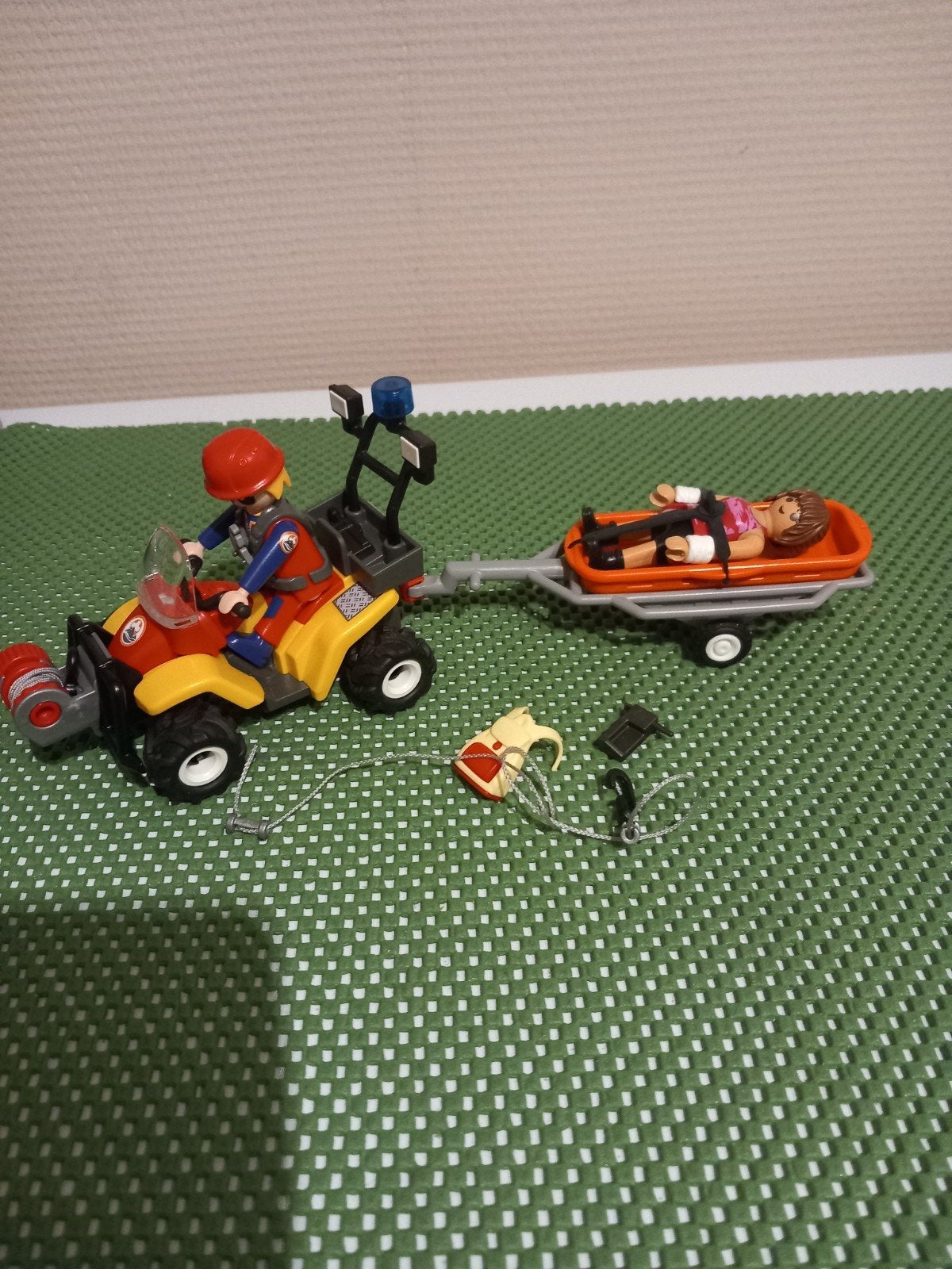 playmobil reddingsquad met draagberrie, Comme neuf, Autres types, City action, Kit complet