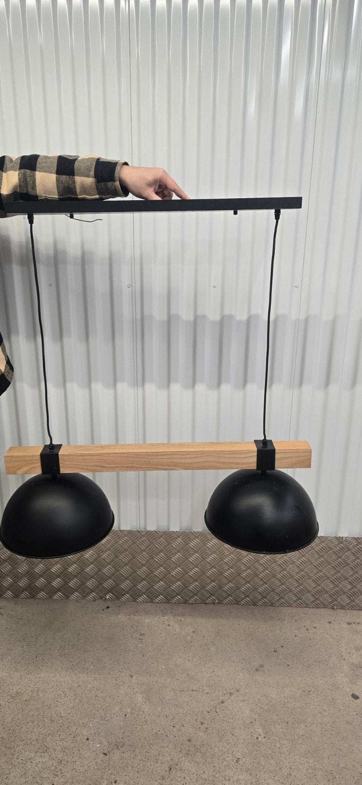 Hanglamp, Ophalen, Zo goed als nieuw, Hout, Industrieel