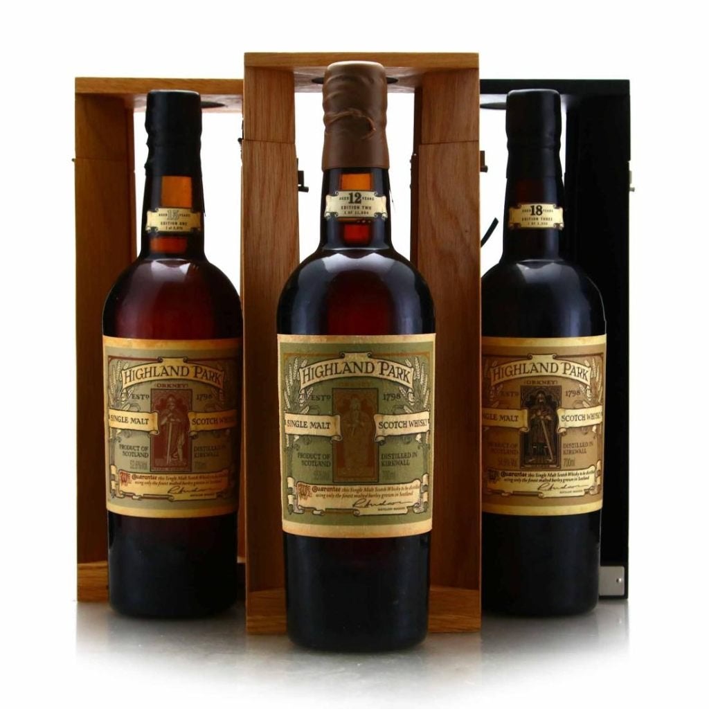 Highland Park Whisky - Trilogie complète de la saga Inga, Collections, Vins, Neuf, Enlèvement ou Envoi
