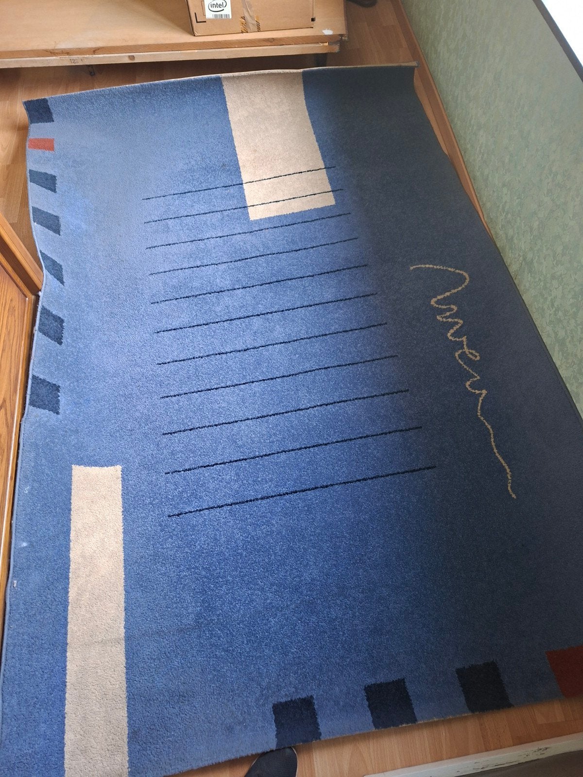 Modern blauw tapijt, merk B-tron, goede kwaliteit, Maison & Meubles, Ameublement | Tapis & Moquettes, Enlèvement, Bleu