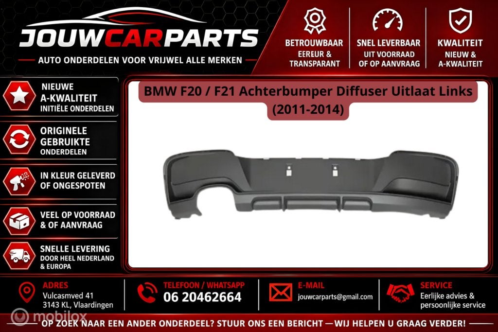 diffuser achter BMW 1-serie F20 F21 ('11->) m tech / m paket, Auto-onderdelen, Nieuw, Ophalen of Verzenden, BMW, Achter bumper