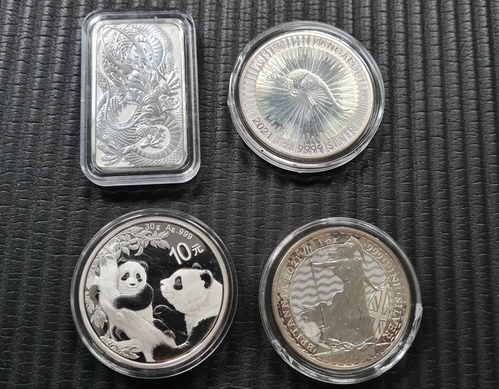 Setje 4 zilver munten 1oz, Enlèvement ou Envoi, Série, Argent