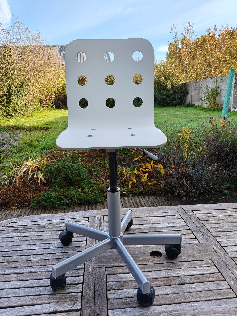 Chaise de bureau blanche IKEA Jules pour enfant, Maison & Meubles, Enlèvement, Comme neuf, Blanc, Chaise de bureau