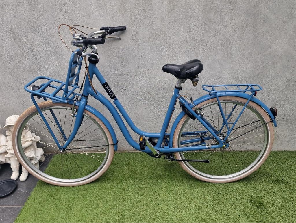 Frappe damesfiets met transportrek in nieuwstaat, Fietsen en Brommers, Ophalen, Velgrem, Versnellingen, Zo goed als nieuw