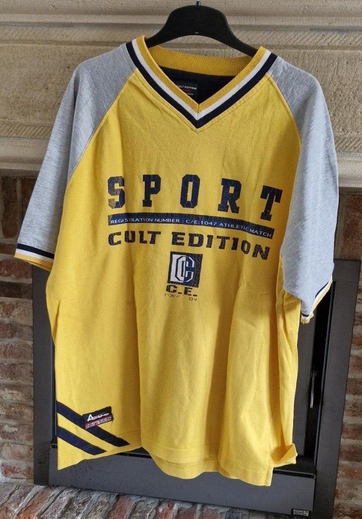 T-shirt Cult Edition pour homme - KM - taille L - jaune, Cult Edition, Jaune, Taille 52/54 (L), Porté