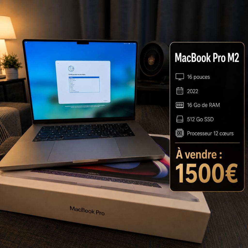 MacBook Pro 16” M2 Pro 2023 16 Go RAM 512 Go SSD, Computers en Software, Apple Macbooks, Zo goed als nieuw, MacBook Pro, 16 inch