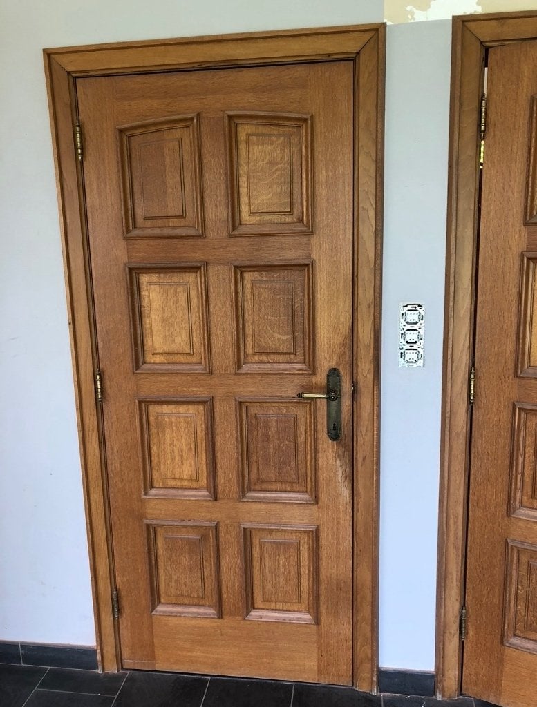 Massief eiken deur te koop, Bricolage & Construction, Fenêtres & Moustiquaires, Utilisé, Porte intérieure, 200 à 215 cm, 80 à 100 cm
