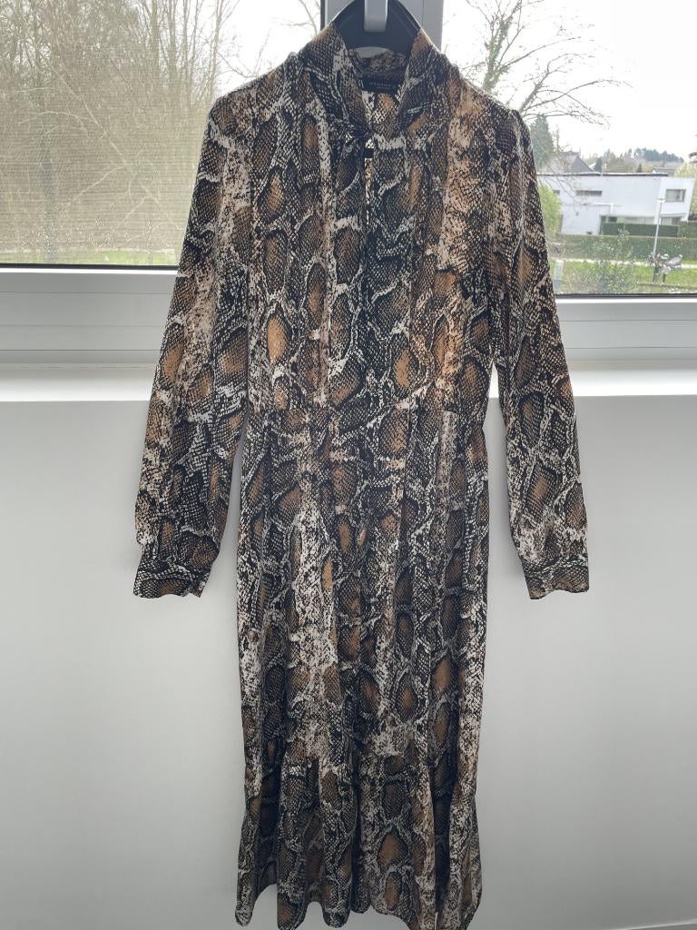 Zwart/bruin kleed maat S perfecte staat!, Kleding | Dames, Ophalen of Verzenden, Zo goed als nieuw, Maat 36 (S), Onder de knie