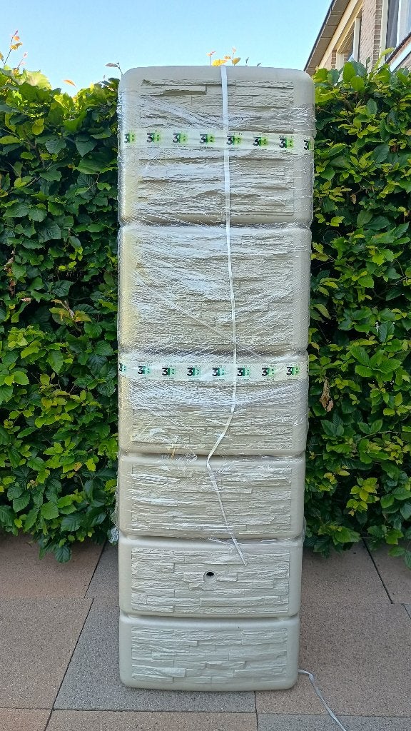 Nieuwe Regenton 4Rain Graf Slim Stone Decor, Ophalen, Kunststof, Met kraantje, 150 liter of meer
