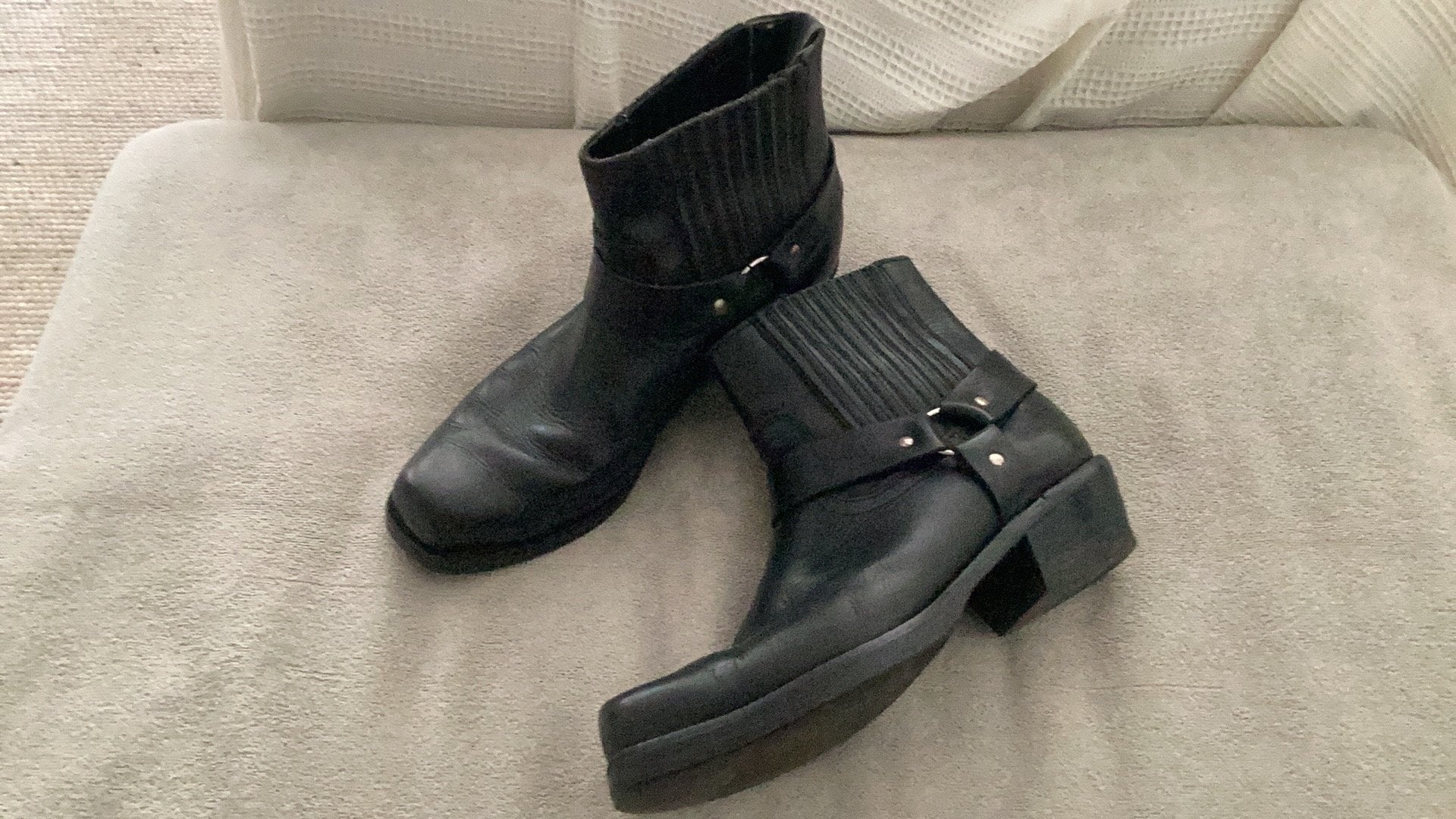 Boots leder heren m43 zwart  kort model, Ophalen, Heren