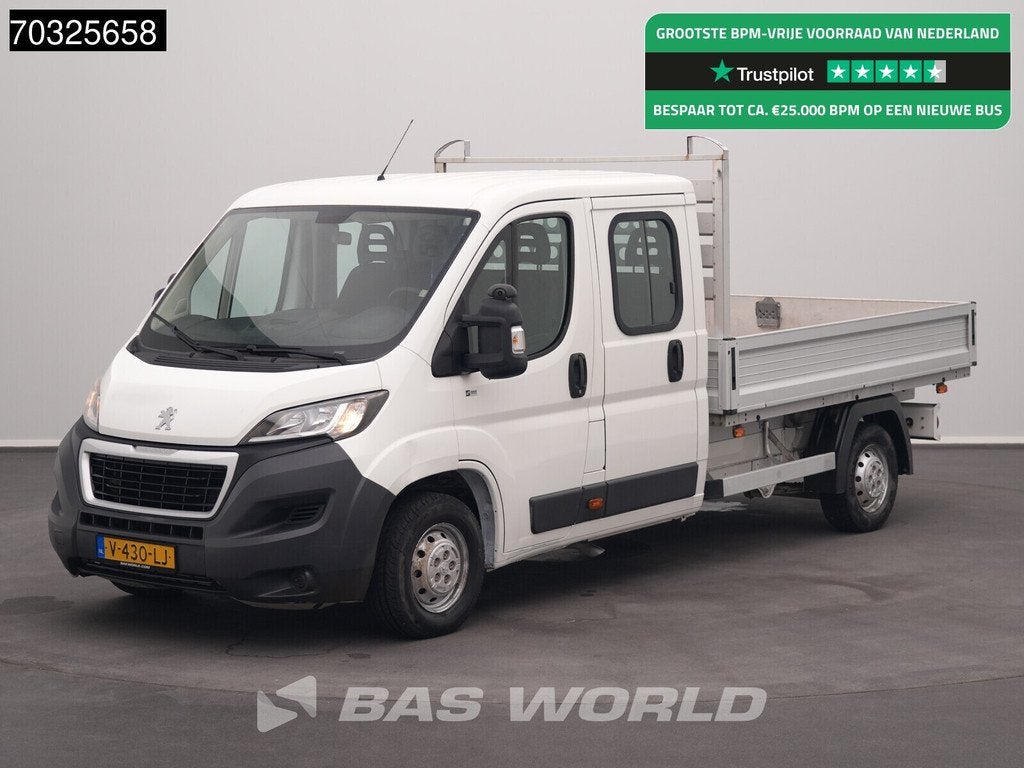 Peugeot Boxer 130pk Dubbel Cabine Open Laadbak Airco Trekhaa, Autos, Achat, Euro 6, Entreprise, 7 places