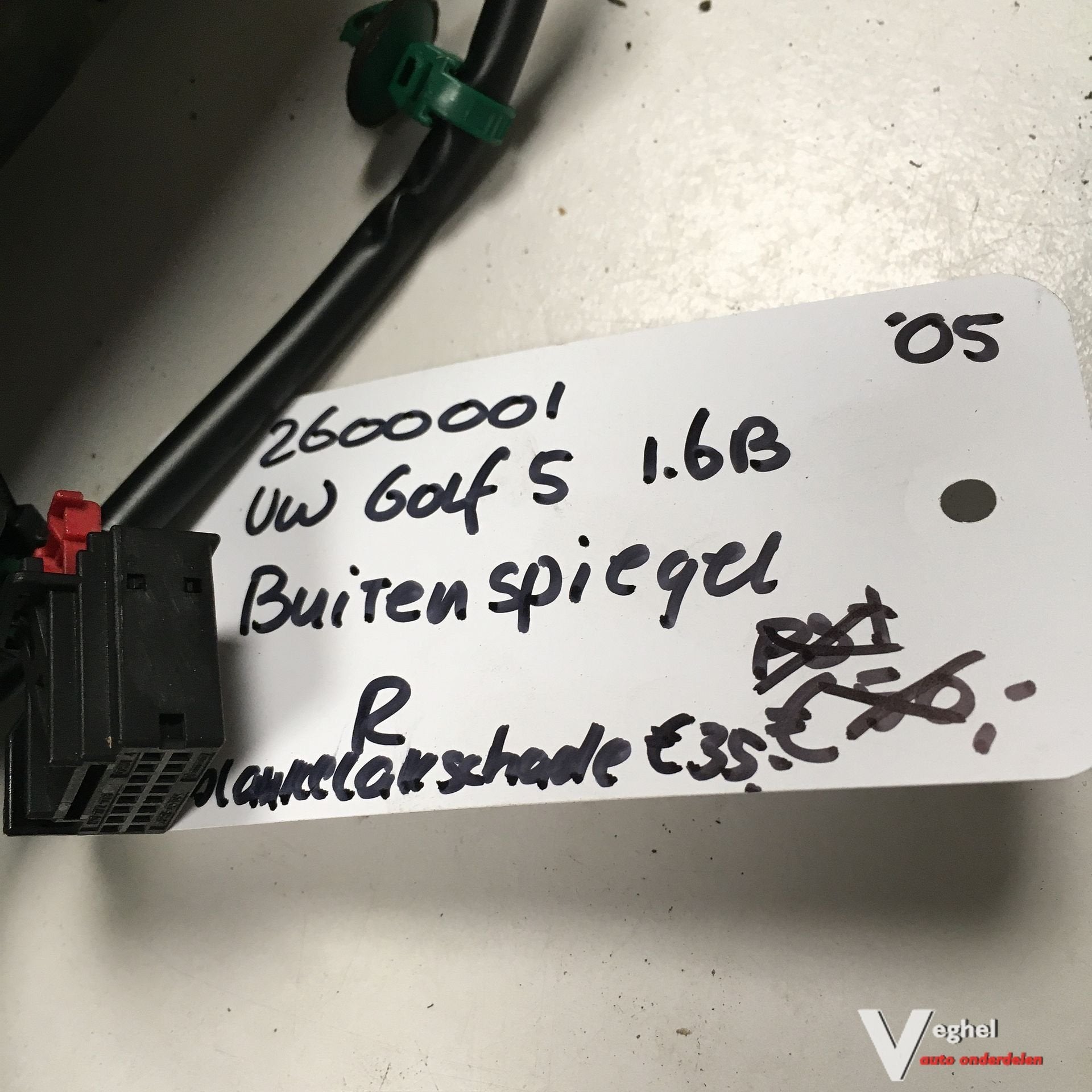 Vw Golf 5 1.6B 2005 5drs 2600001  Elektr Buitenspiegel Links, -, Utilisé, -, -