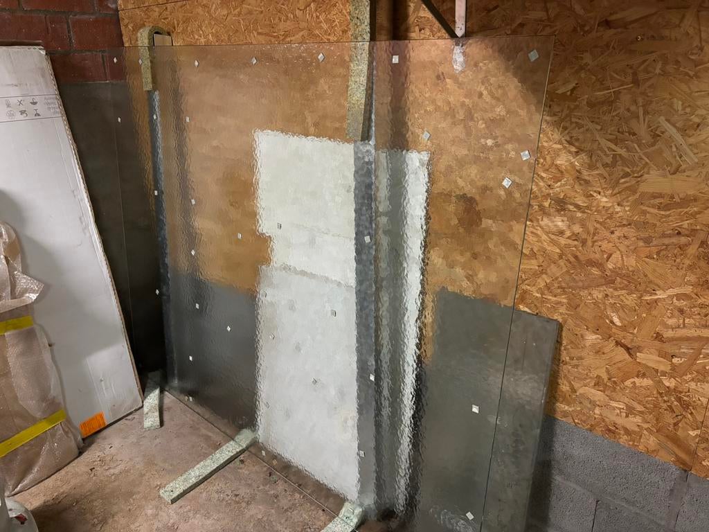 Doucheglas kathedraal 158 x 200 nieuw, Ophalen, Nieuw, Overige metalen