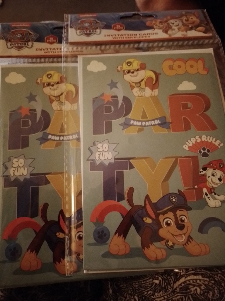 Paw patrol kaartjes uitnodigingen verjaardag jongen, Ophalen of Verzenden, Nieuw, Knutselen