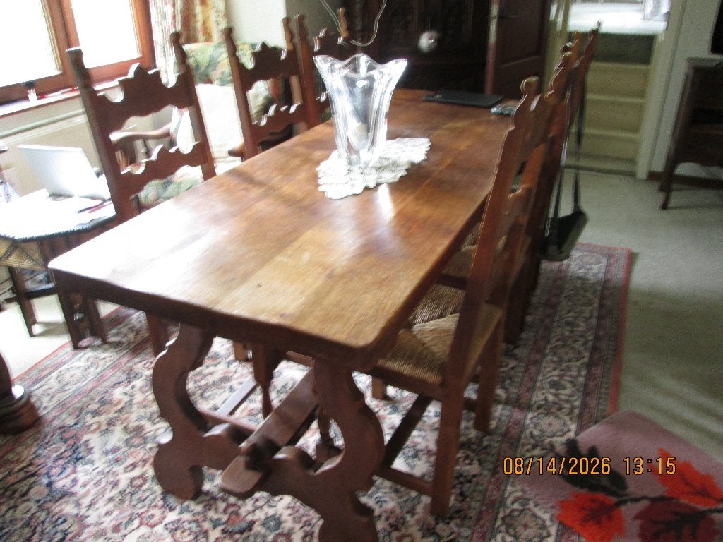Table en chêne massif L-200cm l-73cm ép-5cm, Enlèvement