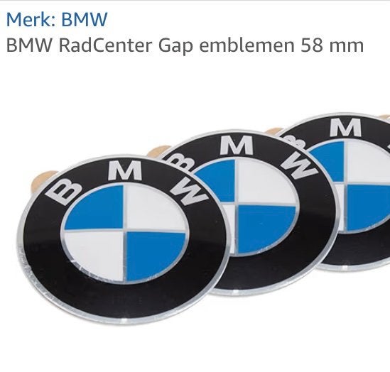BMW Rad Center Gap emblemen 58mm, Ophalen