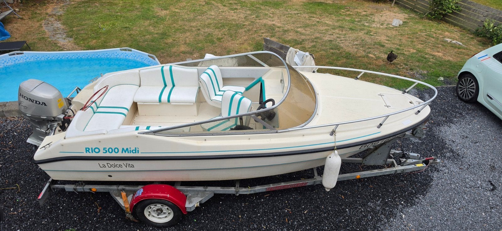 Bateau hors bord Rio 500 midi moteur honda 50cv 4t, Enlèvement