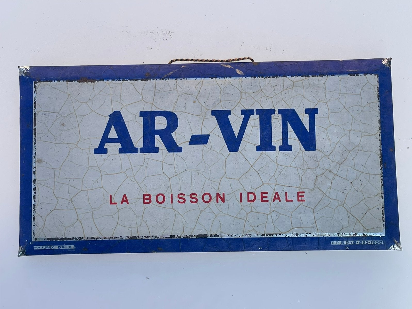Reclamebord 1939 wijn, Ophalen of Verzenden, Zo goed als nieuw, Reclamebord