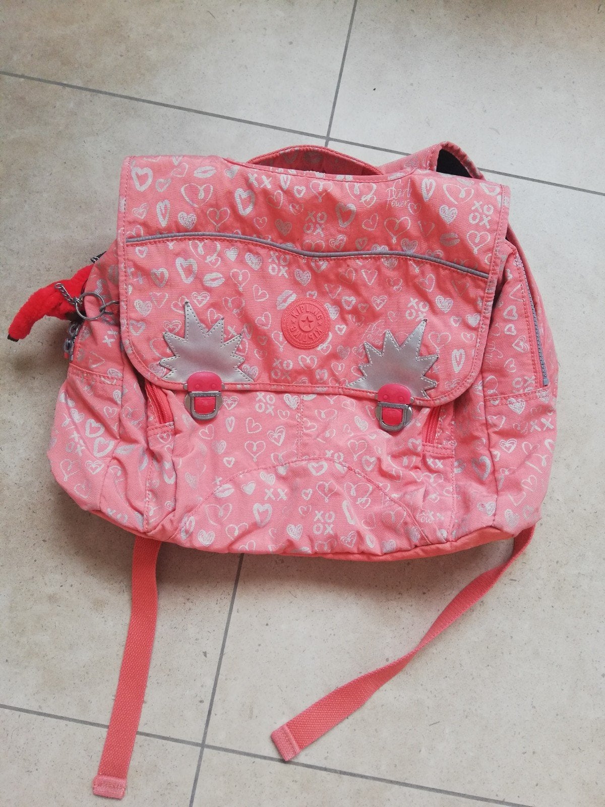 roze boekentas kipling, Handtassen en Accessoires, Tassen | Schooltassen, Ophalen, Zo goed als nieuw, Roze, Rugtas