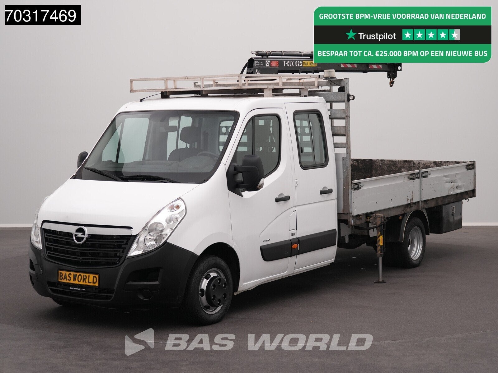 Opel Movano 145PK Kraanwagen Hiab T-CLX 023 B-3 Dubbellucht, 145 ch, Achat, Euro 6, Entreprise