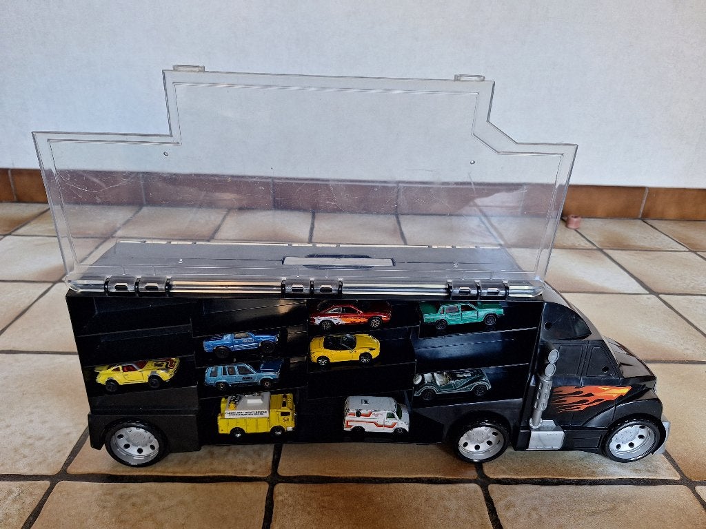 speelgoed vrachtwagen met autootjes, Ophalen, Gebruikt